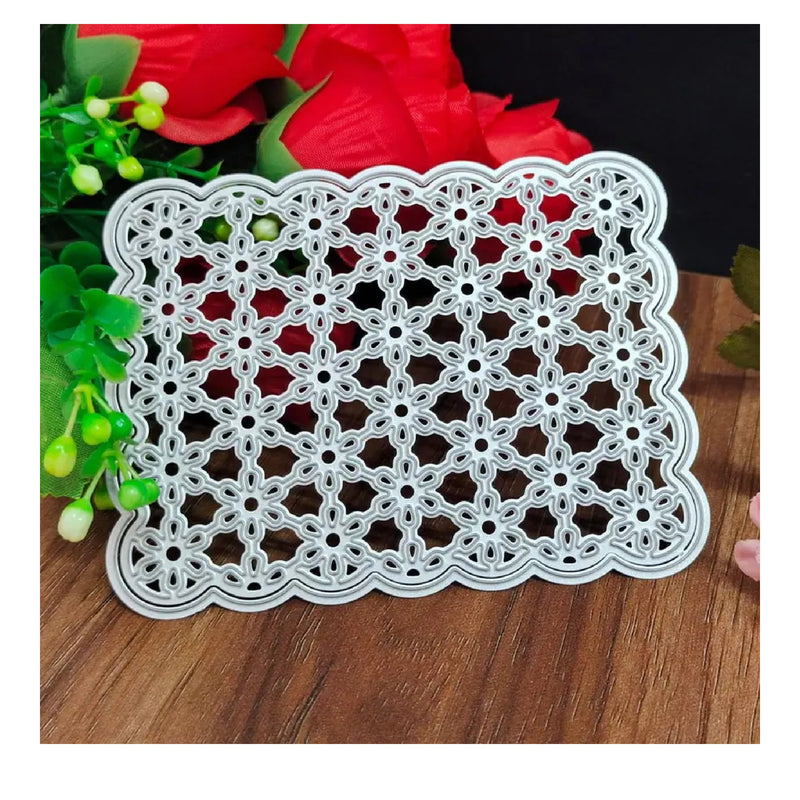 1Pc Lace Square Frame Metal Cutting Dies Stencil Background For DIY