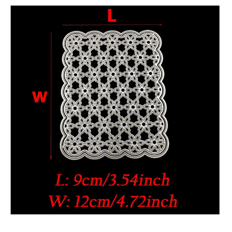 1Pc Lace Square Frame Metal Cutting Dies Stencil Background For DIY