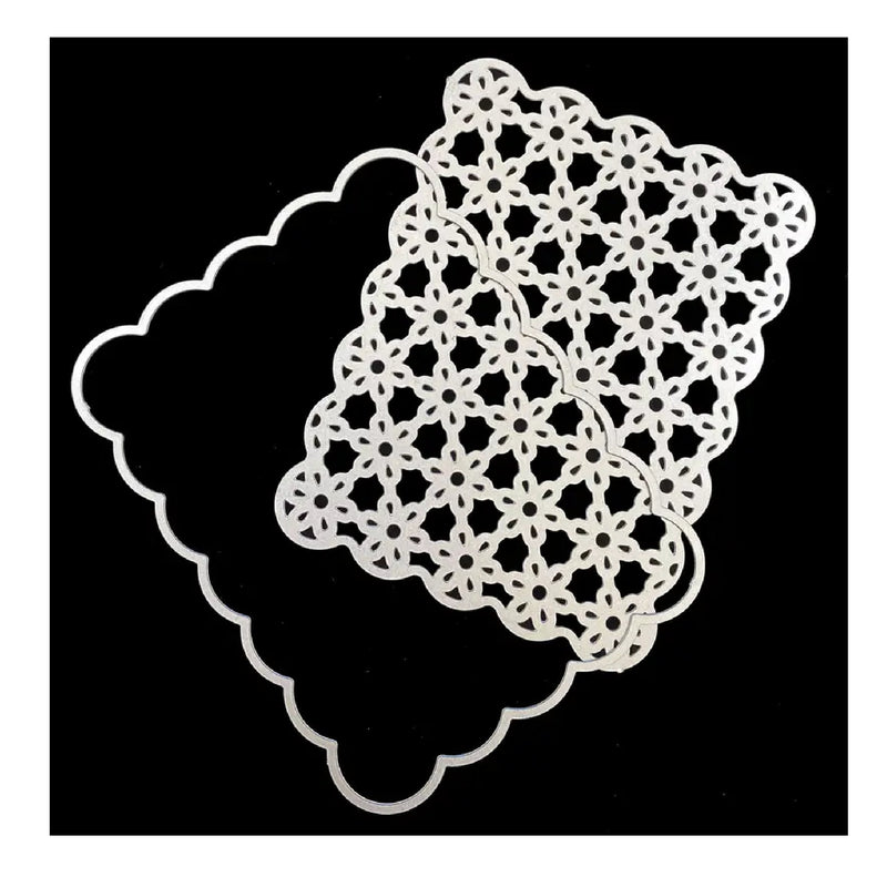 1Pc Lace Square Frame Metal Cutting Dies Stencil Background For DIY