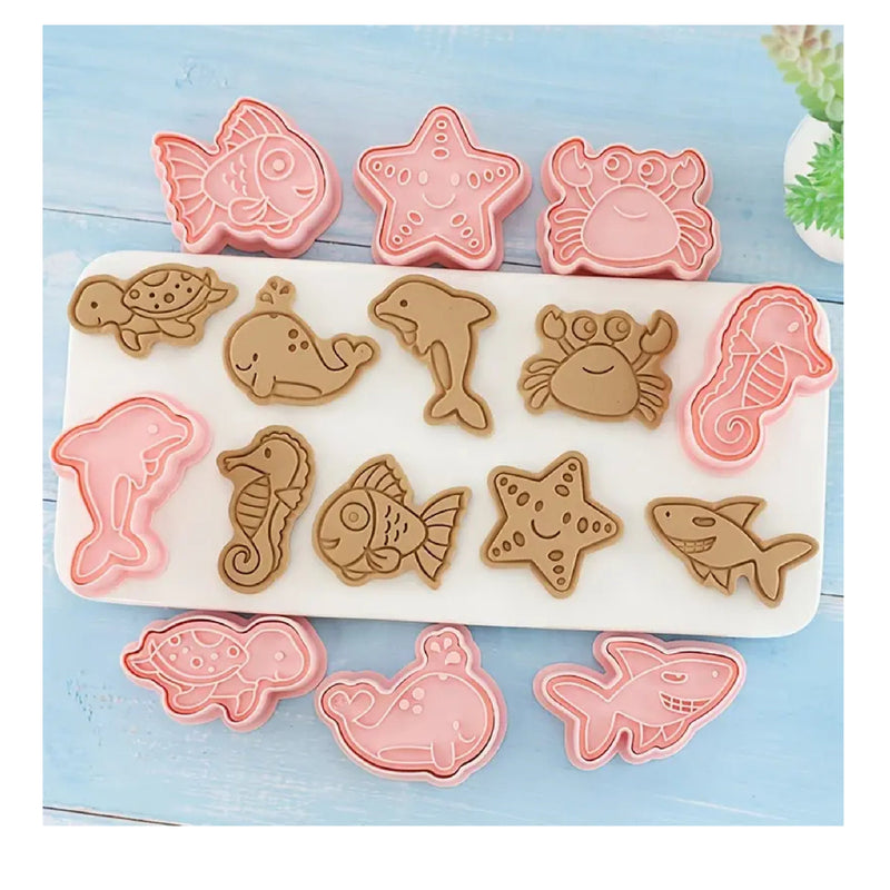 Sea Life Cookie Cutter Set Of 8 8 Cartoon Plastic Cookie Cutters