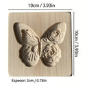 1 Piece | Wooden Cookie Cutters | With 3D Love And Butterflies Relief Carved Patterns