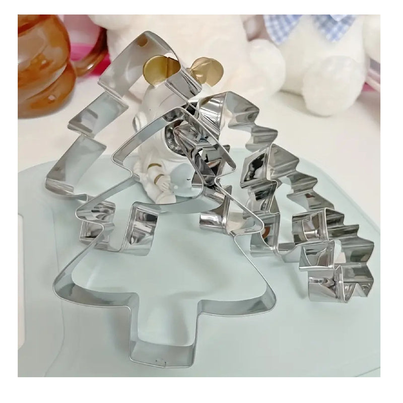 5Pcs | Christmas Tree Cookie Cutters | Stainless Steel Candy Mold