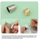 6 Piece Sewing Thimble | Adjustable Metal Thimble Rings and Leather Coin Finger Protectors