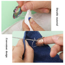 6 Piece Sewing Thimble | Adjustable Metal Thimble Rings and Leather Coin Finger Protectors