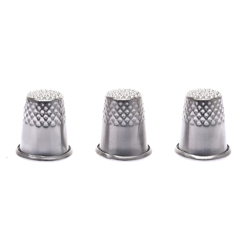 Dophee 3pcs Silver Finger Thimble Tailor Sewing Pin Needle Grip Hand Shield Protector