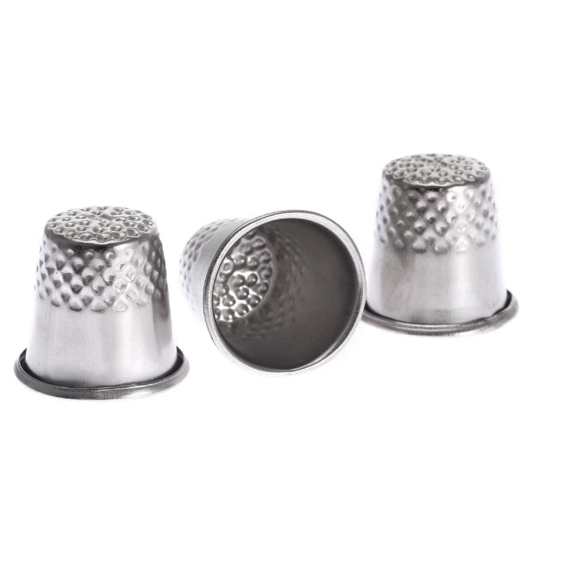 Dophee 3pcs Silver Finger Thimble Tailor Sewing Pin Needle Grip Hand Shield Protector