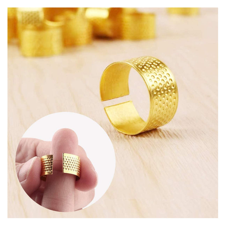 8 Sewing Thimbles | Finger Protector | Metal Bronze Adjustable Thimble | Sewing Thimble Rings