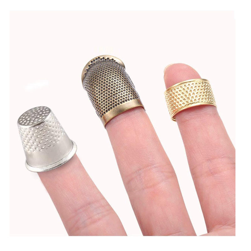 8 Sewing Thimbles | Finger Protector | Metal Bronze Adjustable Thimble | Sewing Thimble Rings