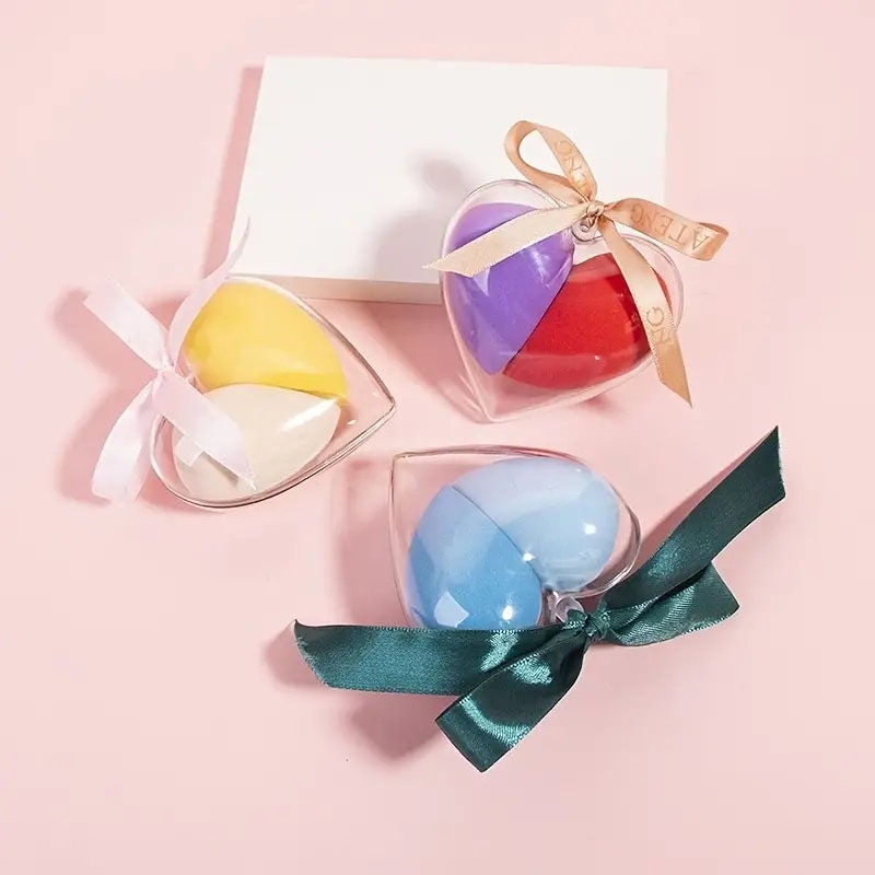 BATENG Heart-Shaped Egg Foundation Soft Makeup Beauty Tools Sponge Set Accessories Powder Puff Dry Wet Dual-Use