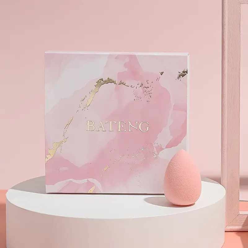 BATENG Pink Marble Makeup Sponges Set Beauty Sponge | Blending Sponge For Liquid | Cream And Powder | Multicolor Makeup Sponge