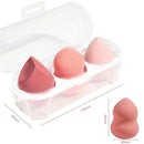 3 Pcs Premium Makeup Sponge With Transparent Box Makeup Puff Beauty Foundation Blend Sponge Pink Professional Makeup Tool