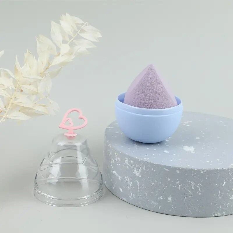 2pcs Makeup Sponges With Storage Box Makeup Sponges For Blending Liquid Foundations | Powders And Cream Flawless | Professional Streak Free