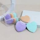 6 Pcs Heart-shaped Powder Puff Soft Makeup Sponges With Strip For Women Girls | Blue Purple Skin Color