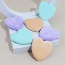6 Pcs Heart-shaped Powder Puff Soft Makeup Sponges With Strip For Women Girls | Blue Purple Skin Color