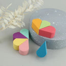 8pcs Flower-shaped Mini Topical Powder Puff Face For Loose Powder | Wedge Shape Velour Cosmetic Sponge