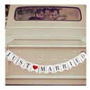 Vintage Just Married Wedding Banner | Photo Booth Bunting | Furnishing Accessories | Wedding Garland