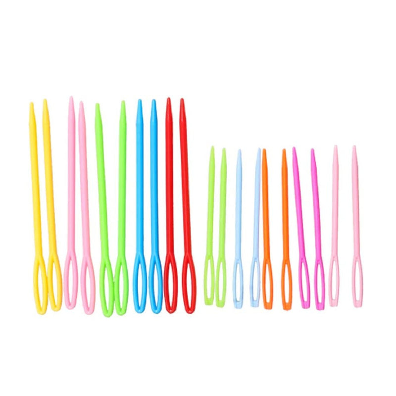 50 Pcs Large Eye Plastic Needles(3.5Inch/9cm), Blunt Needles Learning Needles, Safety Plastic Lacing Needles for DIY Sewing Handmade Crafts