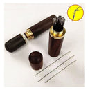 NC Wood Base Needle Pin Kits Include Wooden Magnetic Pincushion | Portable With Wooden Needle Case