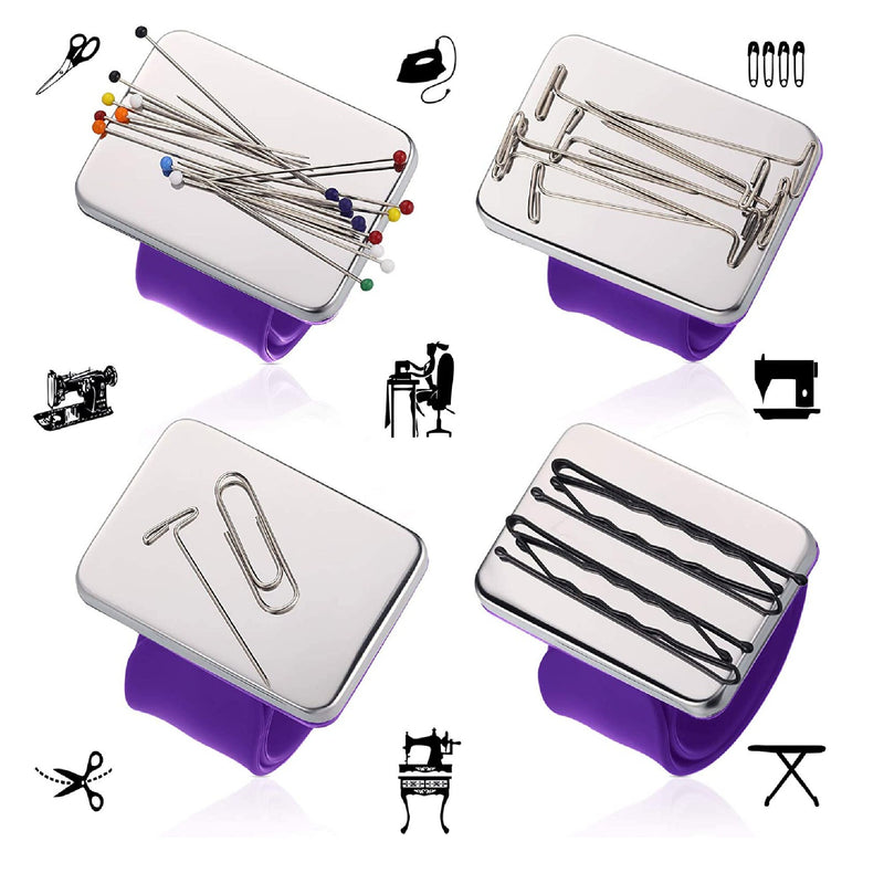 Magnetic Pincushion For Sewing With 100 Sewing Pins | Wrist Pin Set | Magnetic Wrist Pin Holder