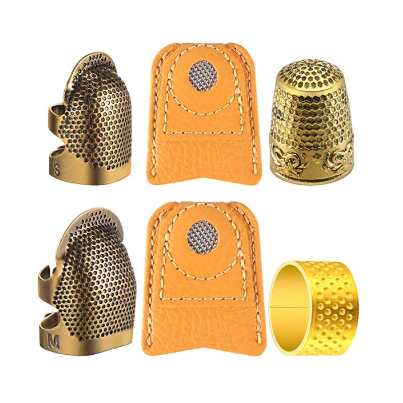 4 Pieces Leather Thimble Sewing Thimble Finger Protector Coin