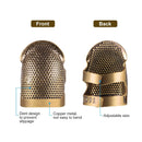 6 Pieces Copper Sewing Thimble | Adjustable Sewing Thimble | Ring Cap | Artificial Leather Coin Finger Guards