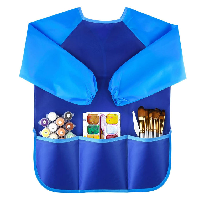 KUUQA Waterproof Art Smock | Kids Art Aprons Children's Art Smock Long Sleeve With 3 Roomy Pockets | Paints And Brushes Not included