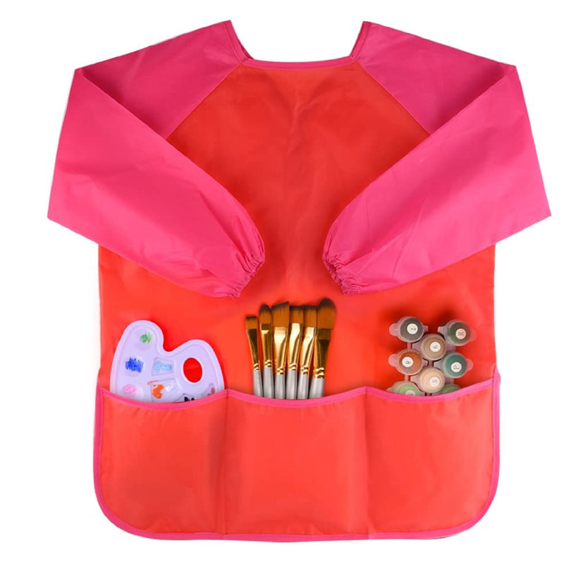 KUUQA Waterproof Art Smock | Kids Art Aprons Children's Art Smock Long Sleeve With 3 Roomy Pockets | Paints And Brushes Not included