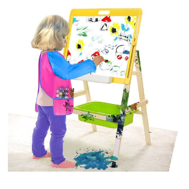 KUUQA Waterproof Art Smock | Kids Art Aprons Children's Art Smock Long Sleeve With 3 Roomy Pockets | Paints And Brushes Not included