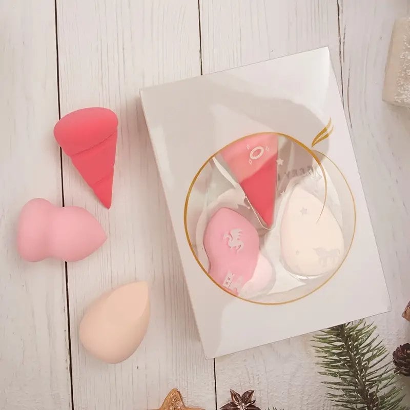 Makeup Sponge Set Of 3 | Beauty Foundation Sponge | Perfect For Liquids And Creams And Powers