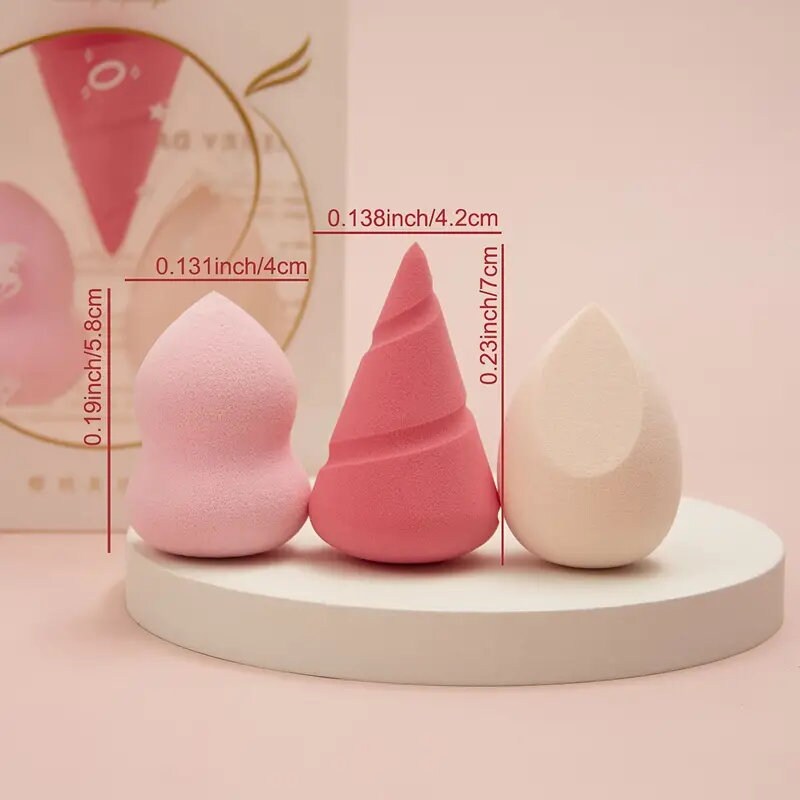 Makeup Sponge Set Of 3 | Beauty Foundation Sponge | Perfect For Liquids And Creams And Powers