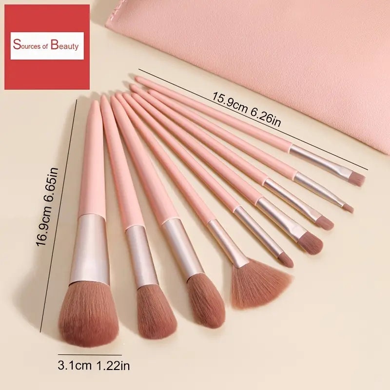 10Pcs Professional Makeup Brushes Tool Set Powder Blush Foundation Eye Shadow Lip Make Up Fan Brush Cosmetic Kit Makeup Brush