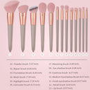 Makeup Brushes Set | 13 Pcs Pink Professional Foundation Eyeshadow Eyeliner Eyeliner Make Up Brushes With Bag