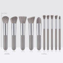 10pcs Silvery Gray Makeup Brushes Set Powder Foundation Blush Contour Concealer