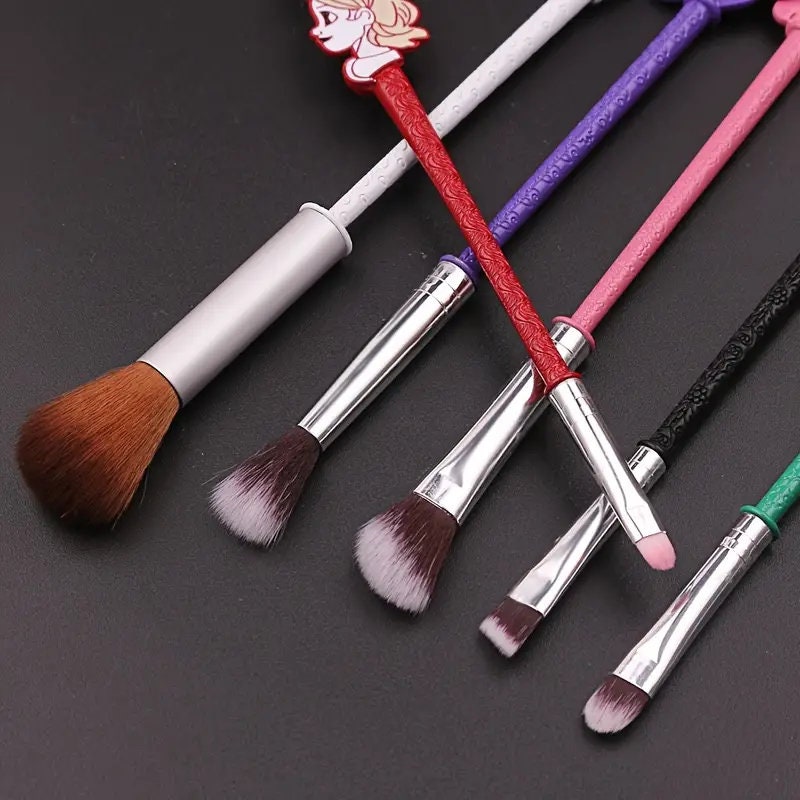 6pcs Cute Cat Makeup Brushes Set Powder Eyeshadow Brush Kawaii Brush Synthetic Fiber Hair Beauty Tool Kit Gift For Women Wife Girls