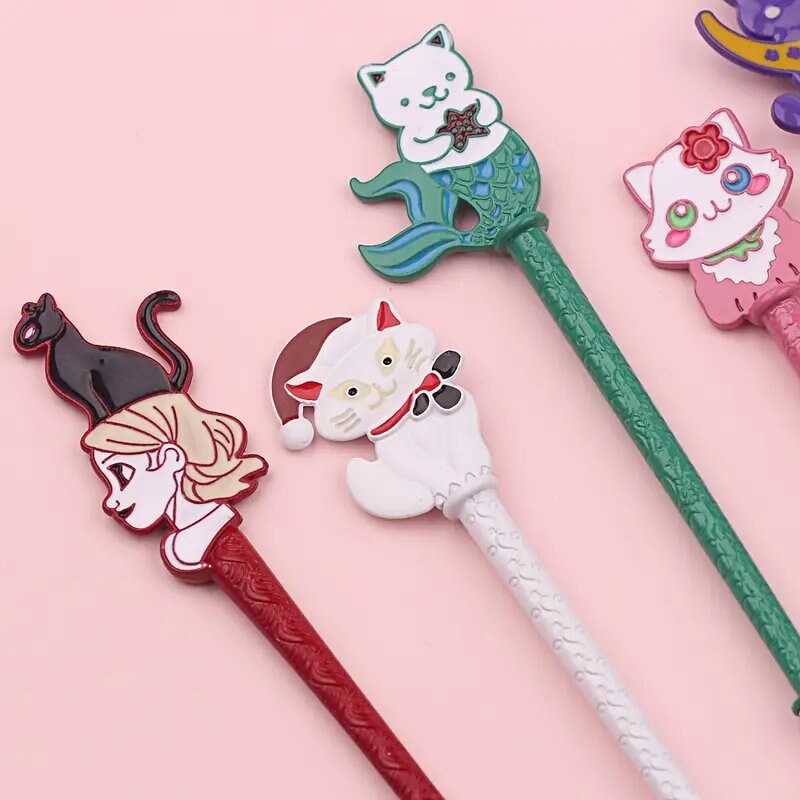 6pcs Cute Cat Makeup Brushes Set Powder Eyeshadow Brush Kawaii Brush Synthetic Fiber Hair Beauty Tool Kit Gift For Women Wife Girls