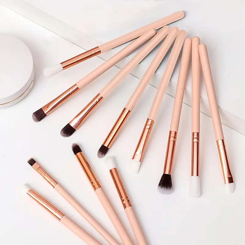 12 Pcs Makeup Brush Set Premium Synthetic Foundation Powder Concealer Eyeshadows Blush Cosmetic Makeup Brushes Kit