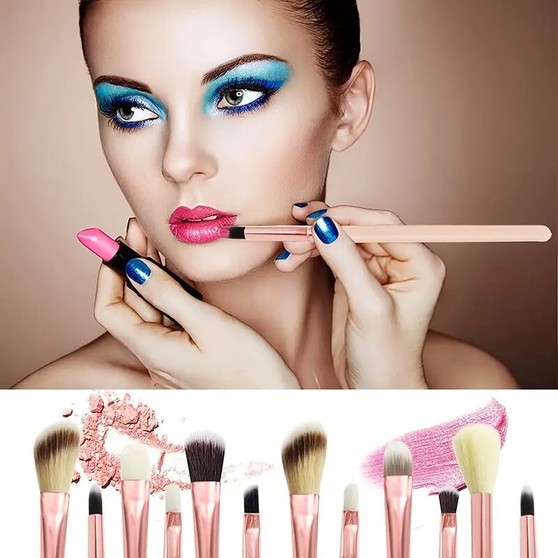 12 Pcs Makeup Brush Set Premium Synthetic Foundation Powder Concealer Eyeshadows Blush Cosmetic Makeup Brushes Kit