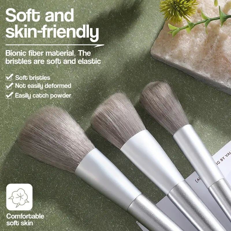 8pcs Silvery Professional Make Up Brush Set Beauty Tools Kit Eye Shadow Brush Eyebrow