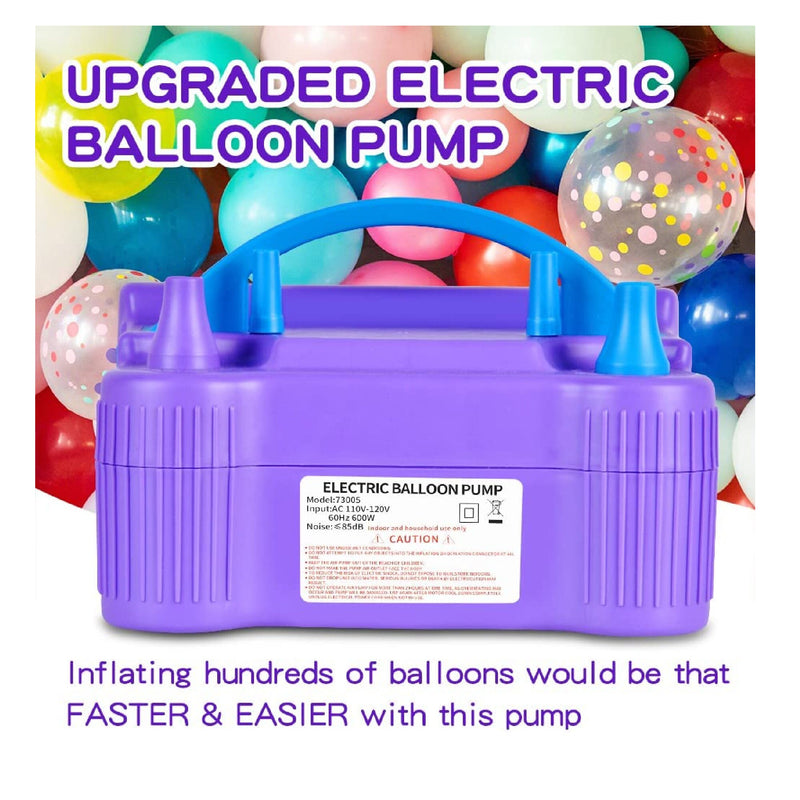 Balloon Pump Electric Balloon Inflator Double Nozzle Air Pump For Latex Balloons