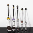 Cute Anime Makeup Brushes | 5 Pcs Cosmetic Brushes Foundation Blending Brush Eyeshadows Face Powder Fan Brushes Kit