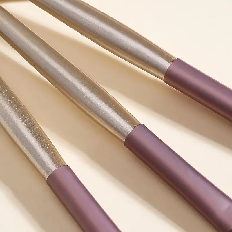 4pcs Makeup Brush Set With Wooden Handle Professional Eye Shadow Makeup Brush Kits Eyeshadow Eyeliner Blending Eyebrow Girls And Women