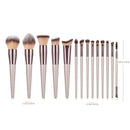 Makeup Brushes Set 14Pcs Professional Kabuki Brush Set Premium Synthetic Brush For Blush Powder Foundation Blending Concealers Eyebrow