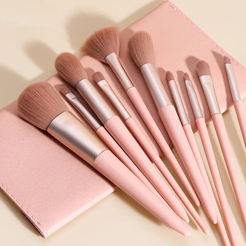 10Pcs Professional Makeup Brushes Tool Set Powder Blush Foundation Eye Shadow Lip Make Up Fan Brush Cosmetic Kit Makeup Brush Set