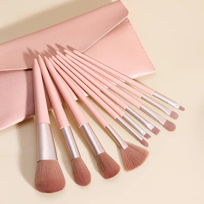 10Pcs Professional Makeup Brushes Tool Set Powder Blush Foundation Eye Shadow Lip Make Up Fan Brush Cosmetic Kit Makeup Brush Set