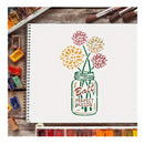 1Pc Mason Jar Floral Template 29.7x2 1 cm  | 11.6x8.3 inches Perfect Plastic Mason Jar Flower
