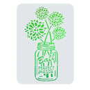 1Pc Mason Jar Floral Template 29.7x2 1 cm  | 11.6x8.3 inches Perfect Plastic Mason Jar Flower