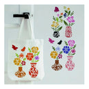 1Pc Vase Stencil 11.7x8.3 Inch Hibiscus Stencils Flower Stencils