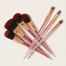 7Pcs/Set Diamond Makeup Brushes Kit Blending Contour Foundation Eyeshadow Eyebrow Brush | Pink
