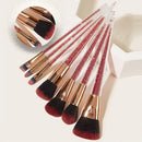 7Pcs/Set Diamond Makeup Brushes Kit Blending Contour Foundation Eyeshadow Eyebrow Brush | Pink