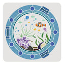 1 Underwater World Window Stencil | 11.8x11.8 Inch Underwater Creatures Stencil